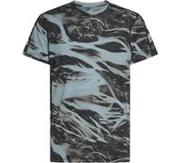 Icebreaker - Ropa de senderismo - M Merino Blend 125 Cool-Lite Speed SS Tee Mton AOP Flint Blue/Blk/Aop de Lana - Talla L - Gris Gris L