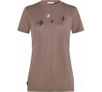Icebreaker - Ropa de senderismo mujer - W Merino 150 Tech Lite SS Tee Bird Transit Porcini para Mujer de Lana - Talla L - Marrón Marrón L