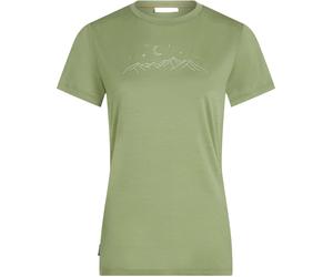 Icebreaker - Ropa de senderismo mujer - W Merino 150 Tech Lite SS Tee Sparkling Stars Lichen para Mujer de Lana - Talla M - Verde Verde M
