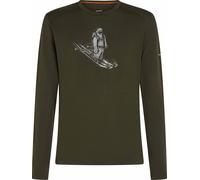 Icebreaker - Ropa interior térmica - M Merino 200 Oasis LS Crewe Skiing Yeti Dk Loden de Lana - Talla S - Caqui Caqui S