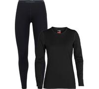 Icebreaker - Ropa interior térmica mujer - Pack W Merino 260 Tech LS Crewe Black de Lana XS.35-37.38-40.41-43.47-49