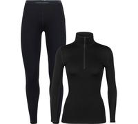 Icebreaker - Ropa interior térmica mujer - Pack W Merino 260 Tech LS Half Zip Black de Lana XS.S.M.L