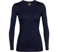 Icebreaker - Ropa interior térmica mujer - W Merino 200 Oasis LS Crewe Midnight Navy de Lana - Talla XS - Azul marino Azul marino XS