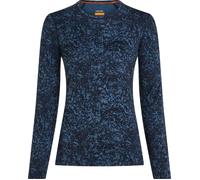 Icebreaker - Ropa interior térmica mujer - W Merino 200 Oasis LS Crewe Moss Bloom AOP Midnight Navy Dawn Aop de Lana - Talla M - Azul marino Azul marino M
