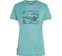 Icebreaker - W Merino 150 Tech Lite SS Tee Terrain Hydro para Mujer de Lana - Talla S - Verde Verde S