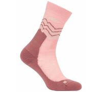 Icebreaker - W Merino Hike+ Medium Crew Across the Peaks Blush/Summit/Ecru Heather para Mujer de Lana - Talla S - Rosa Rosa S