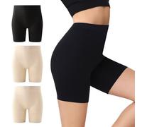 IceCony Bragas Culotte Antirozaduras Mujer Pantalones Cortos Mujer Leggins Boxer Shorts Mallas Cortas Mujer Braga Pantalon sin Costura Deporte Deportivo Leggings Ciclista Negro Beige M Pack de 3