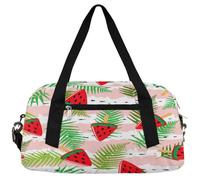 Icecream Watermelon - Bolsas de lona para niñas y niños, diseño de hojas de helecho, bolsa deportiva ligera para gimnasio, bolsa pequeña para llevar durante la noche, fin de semana, bolsa de viaje