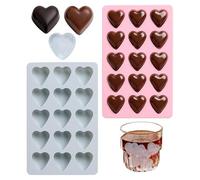 IçeCube Tray with Lid - 18x11.2x1.8cm IçeCube Mould | Silicone 2 Pack Strawberry Heart Shapes Easy Release Mini IceMaker Chocolate Whiskey Cocktail Beer Drinks