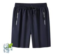 Iced Active Shorts for Women Men, Onavee Ice Silk Quick Drying Stretch Shorts (7XL,Blue)