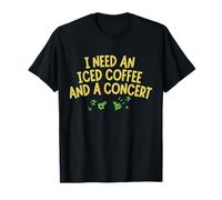 Iced Coffee and Concert Funny Music Caffeine Lover Camiseta
