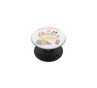 Iced Coffee Books & Sunshine Summer Reading Spicy Book Girl PopSockets PopGrip Adhesivo