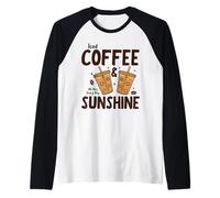 Iced Coffee & Sunshine Every Day All Day Funny Summer Camiseta Manga Raglan