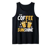 Iced Coffee & Sunshine Every Day All Day Funny Summer Camiseta sin Mangas
