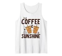 Iced Coffee & Sunshine Every Day All Day Funny Summer Camiseta sin Mangas
