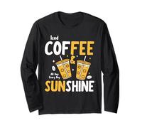 Iced Coffee & Sunshine Every Day All Day Funny Summer Manga Larga