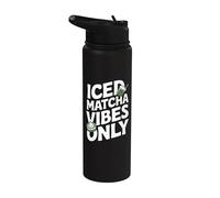 Iced Matcha Vibes Only Iced Matcha Latte Stainless Steel Insulated Water Bottle