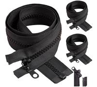 ICED PIXEL 3Pcs Cremalleras 70cm, 5 Plástico Cremallera para Chaqueta, Cremallera Reparación Kit, para Costura, Manualidades, Tiendas de Campaña