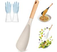Icefavor Spoon, Icefavor Spatula Spoon, Multifunction Spatula Cooking Spoons, Nonstick Silicone Heat Resistant - 3 in 1 Spatulas Spoons, Makes Stirring, Scooping & Serving So Much Easier (Khaki)
