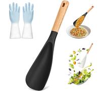 Icefavor Spoon, Icefavor Spatula Spoon, Multifunction Spatula Cooking Spoons, Nonstick Silicone Heat Resistant - 3 in 1 Spatulas Spoons, Makes Stirring, Scooping & Serving So Much Easier (Black)
