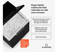Klarstein Icefestival Cube máquina de hielo - 20kg/24h, 400 w, hielo rallado y cubitos, depósito 1.9l, panel led, autolimpieza, para bares, eventos y casa, negro