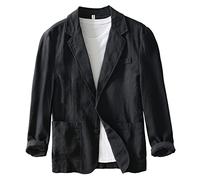 Icegrey Blazer para Hombre Ajustado con 2 botón para Traje Chaqueta para Hombre Elegante y Moderna para Negocios Bodas Ocio, Negro, XXL