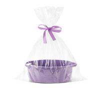 Icegrey Cesta de Almacenamiento de Cuerda de Algodón Trenzada, Cesta Trenzada con Asas, Cesta de Regalo Vacía con Bolsas de Regalo y Cintas para Boda, Cumpleaños, Día de San, Purp[le
