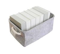 Icegrey Cesta Organizadora de lino, Cesta de Almacenamiento para Libros y Revistas Toallas Juguetes Ropa, Gris