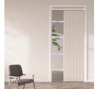 Icegrey Cortina Cocina Puerta, Cortina Separadora De Ambientes, Cortina Plisada Plegable Invisible con Magnéticas Cortina Plegable para Cocina,Comedor, Beige