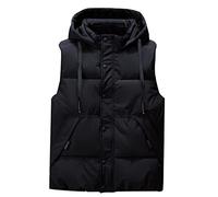 Icegrey Hombre Chaleco Acolchado con Capucha Cazadora Ligero Chaqueta sin Manga Cálido de Invierno Cierre de Cremallera