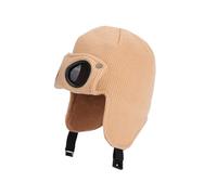 Icegrey Sombrero Trapper Infantil con Orejeras, Gafas de Protección, Gorro Aviador Térmico en Piel Sintética & Forro Polar para Niños, Caquí