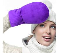 ICEHOF Guantes térmicos (1 par) de lavanda y perlas de arcilla natural, tejido suave, extraíble, terapia de calor, artritis, túnel carpiano, calentador de manos, microondas, talla única (morado)