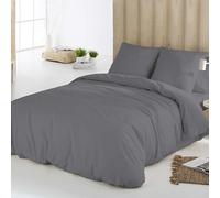 Icehome - Funda Nórdica 150 de Microfibra Ecológica, Juego de Funda Edredón 240x220 cm + 2 Fundas de Almohada Lisas 45x90 cm, Ultrasuave, Transpirable y Libre de Arrugas, Certificado Oeko-Tex, Gris