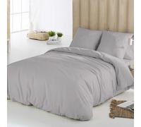 Icehome - Funda Nórdica 150 de Microfibra Ecológica, Juego de Funda Edredón 240x220 cm + 2 Fundas de Almohada Lisas 45x90 cm, Ultrasuave Transpirable y Libre de Arrugas, Certificado Oeko-Tex, Gris Cl