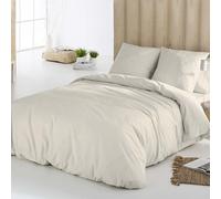 Icehome - Funda Nórdica 150 de Microfibra Ecológica, Juego de Funda Edredón 240x220 cm + 2 Fundas de Almohada Lisas 45x110 cm, Ultrasuave, Transpirable y Libre de Arrugas, Certificado Oeko-Tex, Piedra