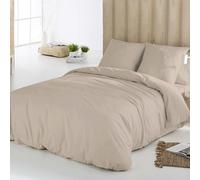 Icehome - Funda Nórdica 180 de Microfibra Ecológica, Juego de Funda Edredón 260x220 cm + 2 Fundas de Almohada Lisas 45x110 cm, Ultrasuave, Transpirable y Libre de Arrugas, Certificado Oeko-Tex, Beige