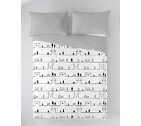 ICEHOME Funda Nordica Cama 105, 100% Algodón, Juego de Funda para edredon 180x220 cm + 1 Funda de Almohada 45x120, House Animal
