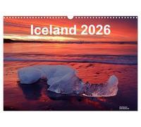 Iceland 2026 (Wall Calendar 2026 DIN A3 landscape), CALVENDO 12 Month Wall Calendar: Landscape, nature, waterfalls, polar light and mountains in Iceland in northern Europe