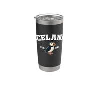 Iceland Puffin Vintage Icelandic Souvenir Vaso térmico de acero inoxidable de doble pared