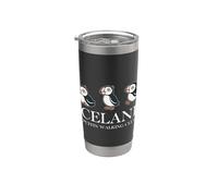 Iceland Puffin Walking Club Vintage Icelandic Souvenir Vaso térmico de acero inoxidable de doble pared