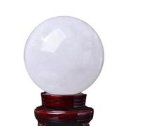 Iceland Spar White Crystal Ball Rough Stone Polished Home Decoration Ornaments,White-15cm