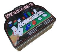 Iceland Srl Set Poker en maletín de metal - 200 fichas - 2 barajas de cartas Texas Hold'em - Dimensiones 25 x A 21 x H 10 cm