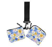 Iceland White Dryad Beauty Flowers - Tarjetero delgado y plano para tarjetas de visita, organizador de dinero con bolsillo para monedas con cremallera para mujer, 2 piezas, Islandia White Dryad Beauty