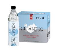 Icelandic Glacial Agua Premium Sin Gas 1L Botellas de PET Reciclado x 12 Por Paquete - Alcalina/Bajo pH, Empaque Reciclado, Sin BPA, Carbono Neutral desde el Manantial Islandés. Bajo Contenido de TDS.