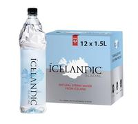 Icelandic Glacial Botellas de PET recicladas de 1,5 L de agua sin gas de, 12 unidades por paquete, alcalinas/pH bajo, embalaje reciclado, sin BPA, carbono neutro de la primavera islandesa