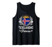 Icelandic Princess Iceland Flag Proud Icelandic Girl Camiseta sin Mangas