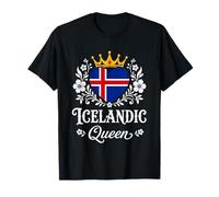 Icelandic Queen Iceland Flag Proud Icelandic Woman Camiseta
