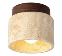 ICEMOB Lámpara de techo de travertino amarillo natural resistente y duradera Lámpara de techo japonesa Lámpara de techo de viento crema simple Sala de estar Pasillo Entrada Balcón