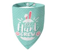 ICEMOOD Easter 2 en 1 Dog Bandanas con Cute Egg Hunt Crew & Security Lettering for Easter Game, Mint Green Pet Holiday Costumes Scarf with Snap Button, Medium to Large Breeds (15-40kg)
