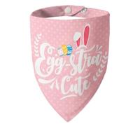 ICEMOOD Easter 2 en 1 Dog Bandanas con Egg-Stra Cute & Some Bunny Love Me Lovely Saying, Pink Pet Holiday Costumes Scarf with Snap Button, Medium to Large Breeds (15-40kg)
